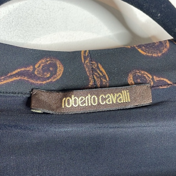 Roberto Cavalli | Women’s Gold Baroque Dragon Print Dress - Picture 4 of 7